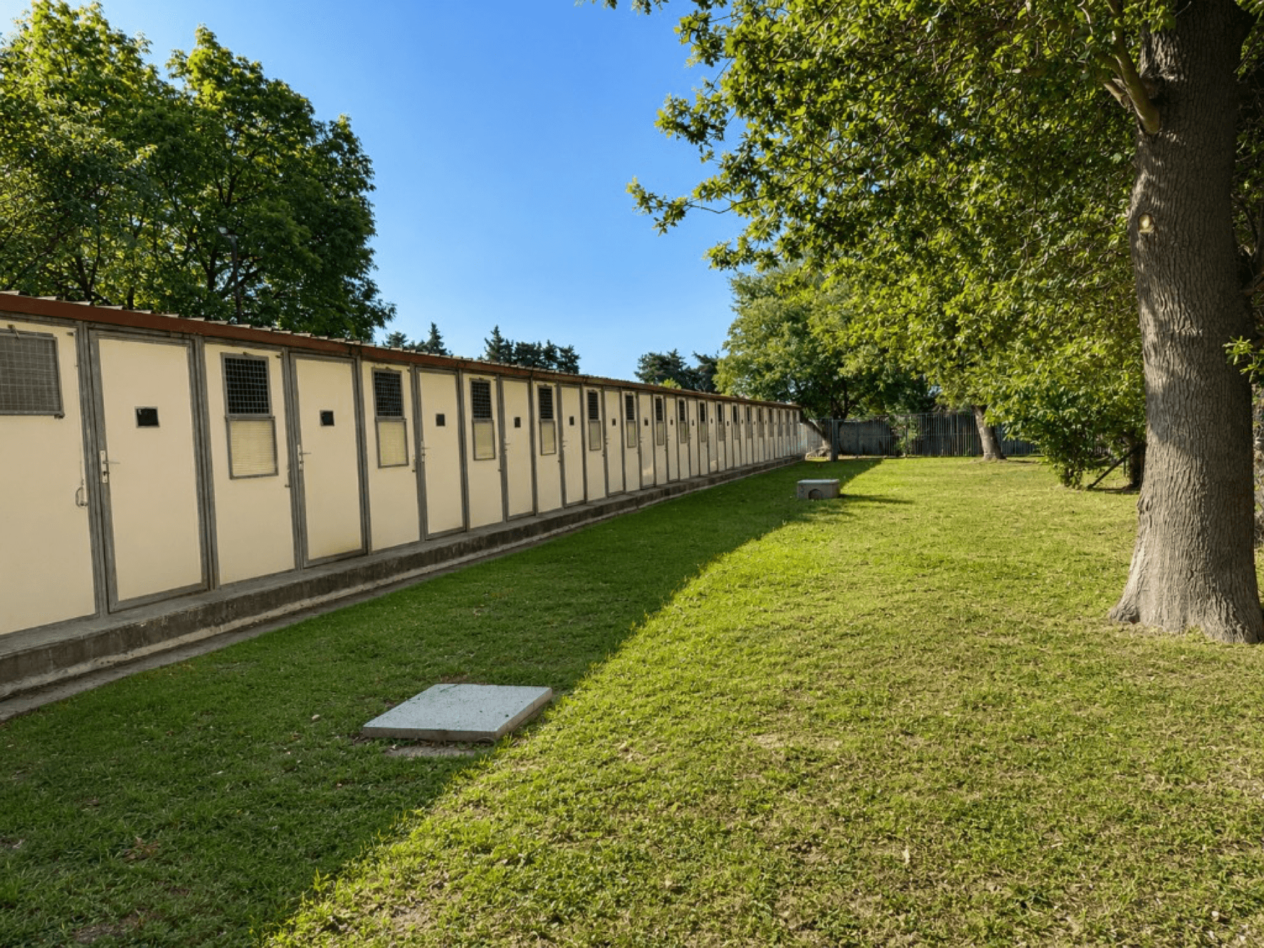 Extérieur des boxes de la pension canine Lady Noire à Pernes-les-Fontaines